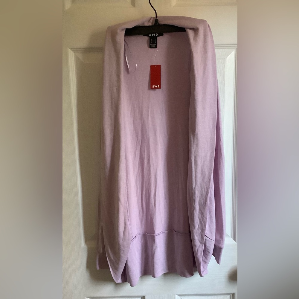 SWS Light Purple Open Front Cardigan Large LG New With Tags